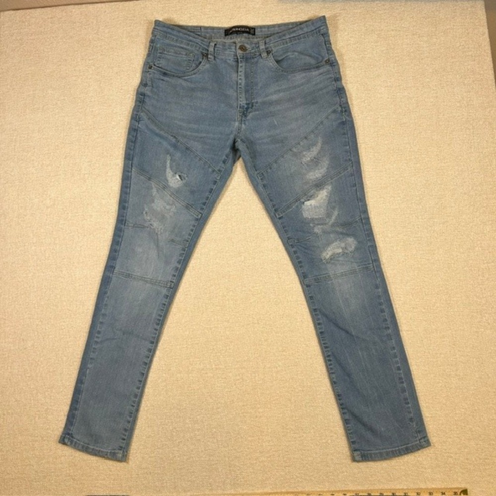 Modern Culture‎ Comet Men's Denim Blue Stretch Straight Leg Jeans 34x32